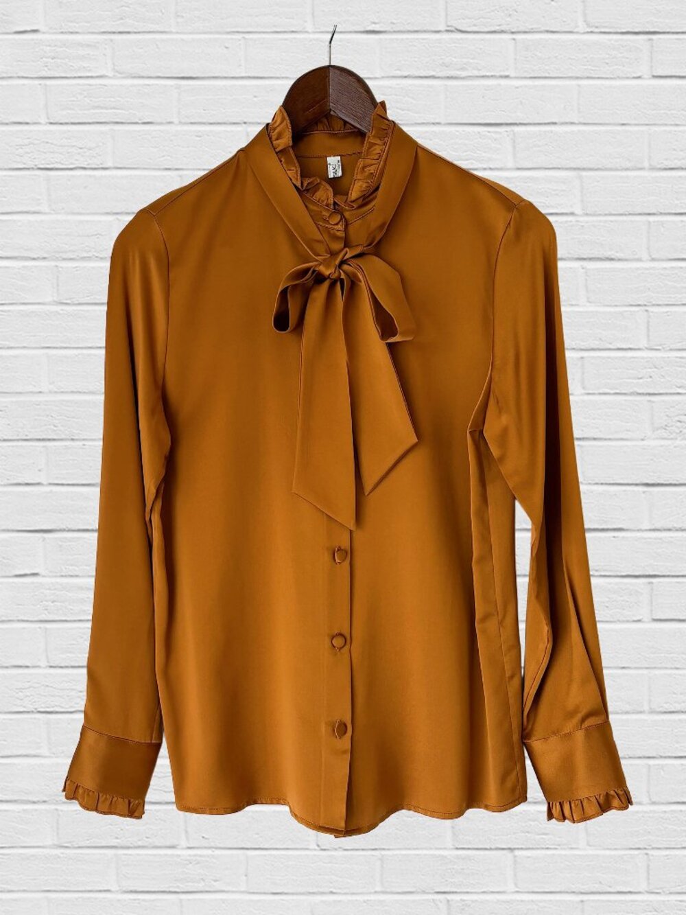 Lilysilk long sleeve copper silk blouse
